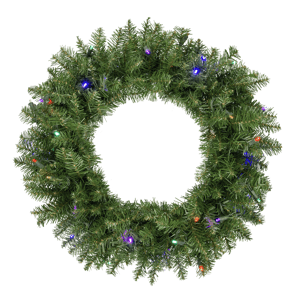 Northlight 24in. Multi LED Lights Rockwood Pine Christmas Wreath