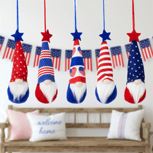 Northlight Patriotic Gnome Ornaments - Set of 5