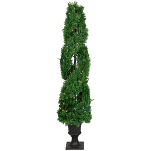Northlight 4.5ft Real Touch(tm) Pre-Lit Cedar Double Spiral Tree