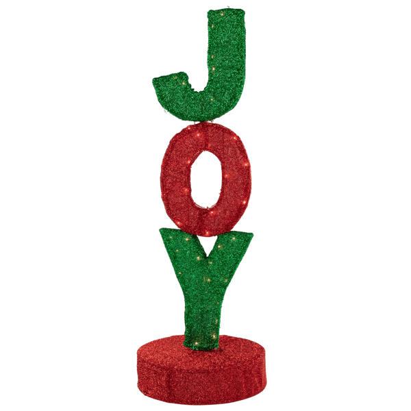 Northlight 39in. Lighted Red & Green Joy Outdoor Christmas Sign