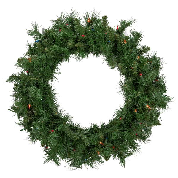 Northlight Pre-lit Chatham Pine Multicolor Light Christmas Wreath