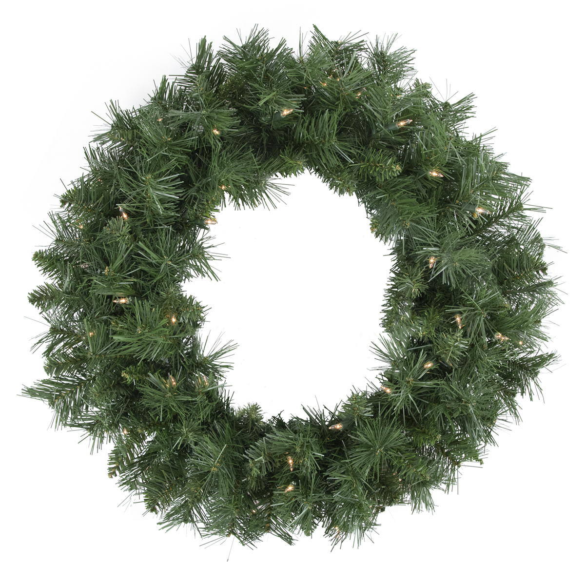 35167000 24 in. Pre-lit Chatham Pine Artificial Christmas Wreath with Clear Lights