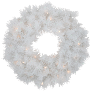 Northlight 24in. LED White Alaskan Pine Christmas Wreath