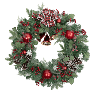 Northlight 30in. Red Bells & Mixed Foliage Christmas Wreath
