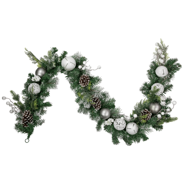 Northlight 6ft. Frosted Pinecones & Ornaments Christmas Garland