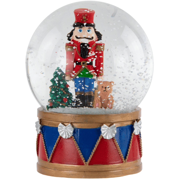 Northlight 6in. Nutcracker with Teddy Bear Christmas Snow Globe