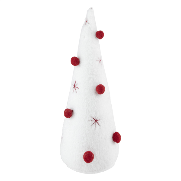 Northlight Plush Christmas Cone Tree with Pompom Ornaments