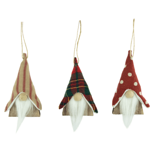 Northlight Wooden Gnomes Christmas Ornaments - Set of 3