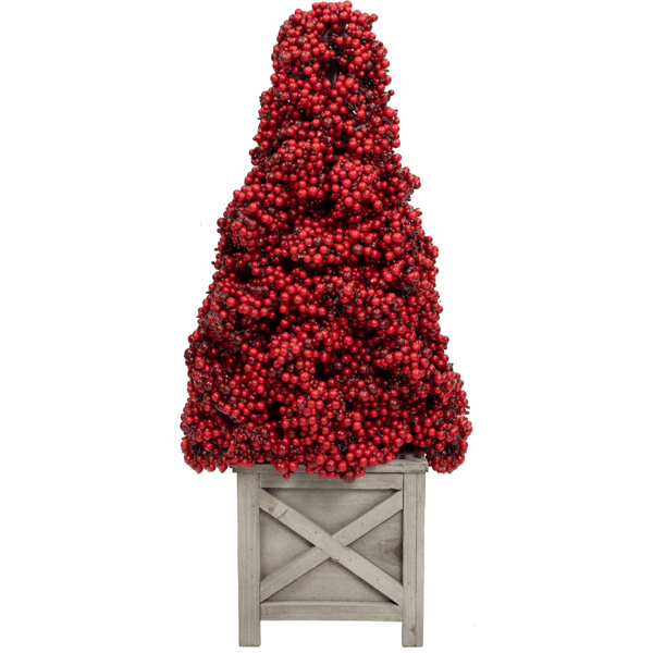 Allstate 24in. Artificial Berry Cone Potted Christmas Topiary