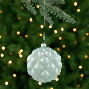 Northlight 4.5in. Iridescent Blue Glass Christmas Ball Ornament