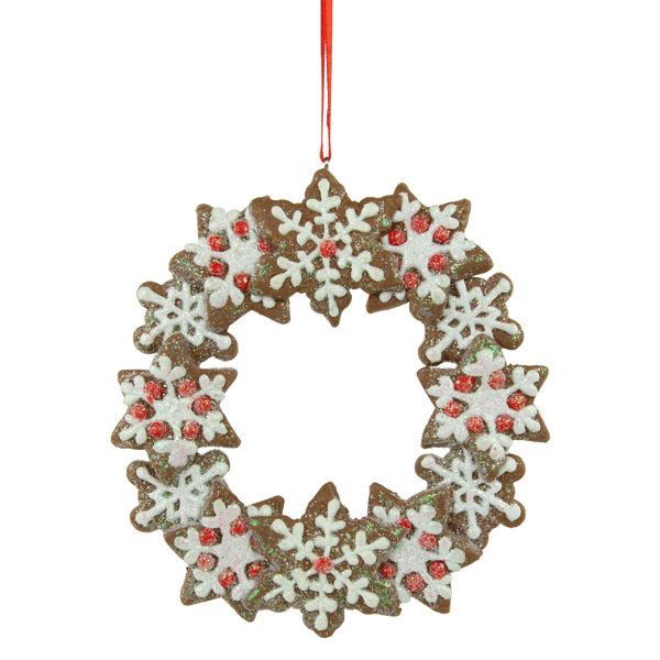 Northlight 4.5in. Gingerbread Snowflake Wreath Christmas Ornament