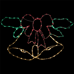 Northlight Lighted Christmas Bell & Bow Window Silhouette Decor