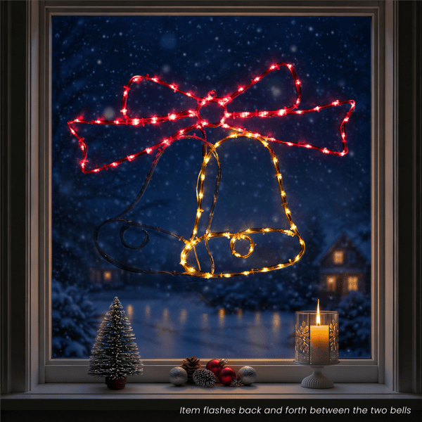 Northlight LED Lighted Bow 4 Function Christmas Window Silhouette