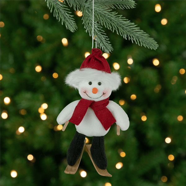 Northlight Skiing Snowman with Santa Hat Christmas Ornament