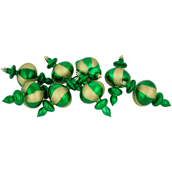 Northlight 8ct. Green Shatterproof Finial Christmas Ornaments