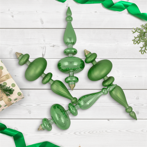 Northlight 4ct. Green 2-Finish Christmas Shatterproof Ornaments