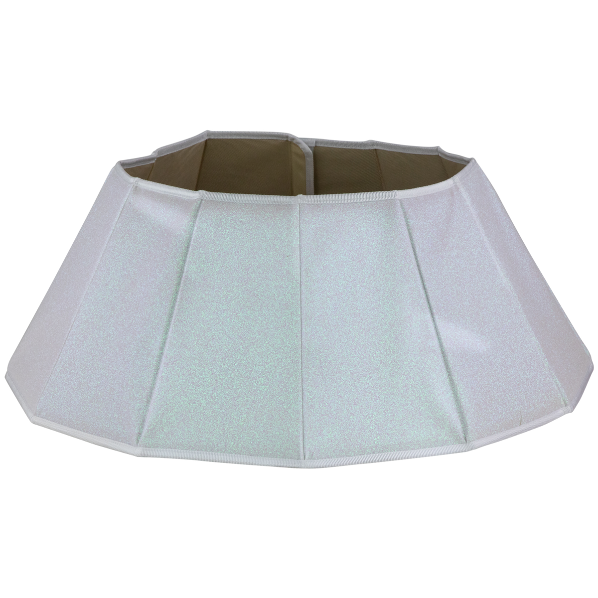 Northlight 26" Shiny Fabric Hexagonal Christmas Tree Collar, One Size, White