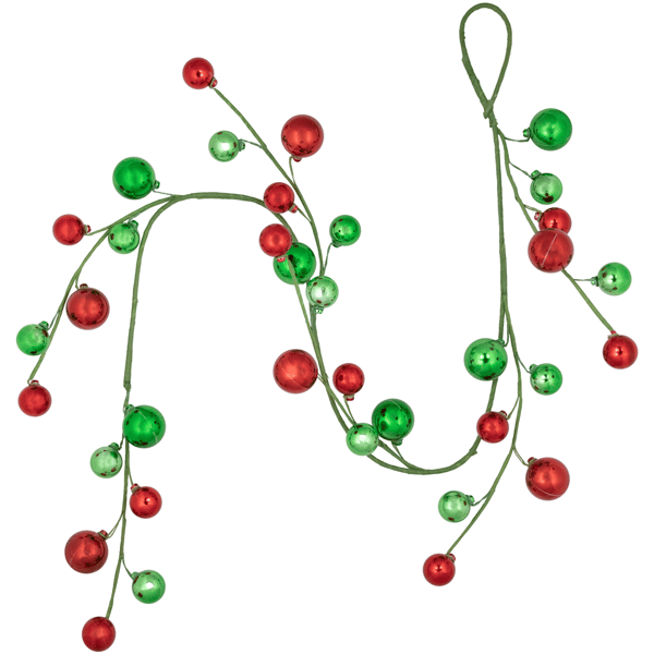 Northlight 4ft. Green & Red Ball Ornament Christmas Garland