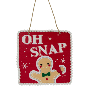 Northlight Gingerbread Man OH SNAP Square Christmas Ornament
