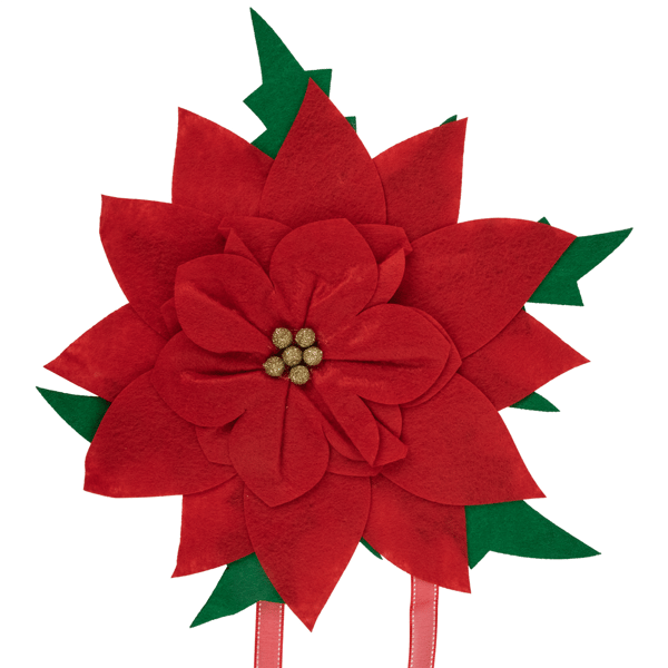Northlight Red Poinsettia Tie-On Christmas Tree Topper