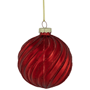 Northlight 4ct. Red Glittery Swirls Christmas Ornaments