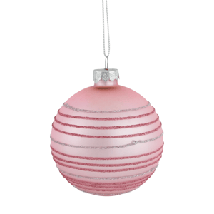 Northlight 4ct. Pink Striped Glass Christmas Ball Ornaments