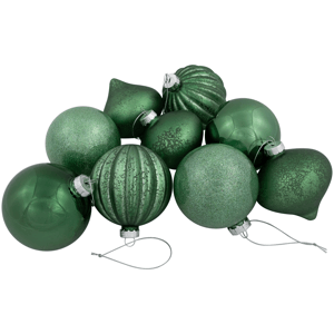 Northlight 9ct. Forest Green Christmas Ball & Onion Ornaments