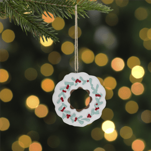 Northlight White Frosted Donut Christmas Ornament