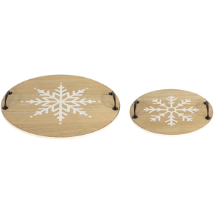 Northlight Round Snowflake Christmas Serving Trays - Set of 2