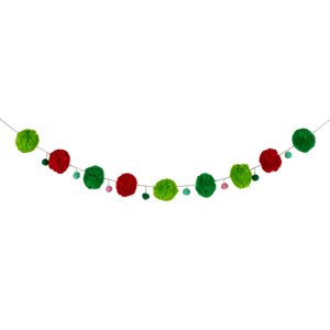 Northlight 4ft. Green & Red Pom Pom Christmas Garland