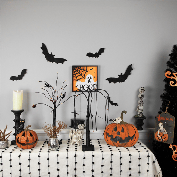 Northlight Framed 3D Ghost & Spider Web Boo Halloween Wall Sign alternate view