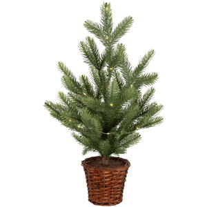 Northlight 20in. Pre-Lit Pine Christmas Tree with Basket Base