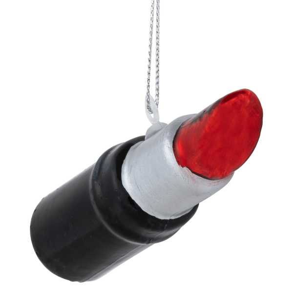 Northlight 3.75in. Black & Red Lipstick Glass Christmas Ornament