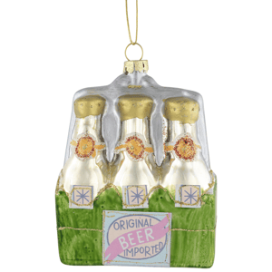Northlight Imported Beer Six-Pack Glass Christmas Ornament