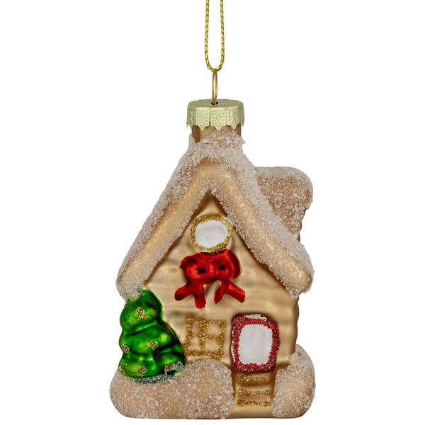 Northlight Snowy Country Cabin Glass Christmas Hanging Ornament