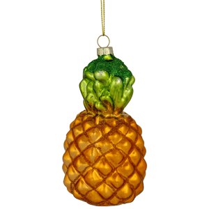 Northlight 4.75in. Glittered Pineapple Glass Christmas Ornament