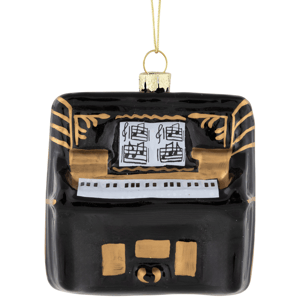 Northlight 3in. Black & Gold Organ Glass Christmas Ornament