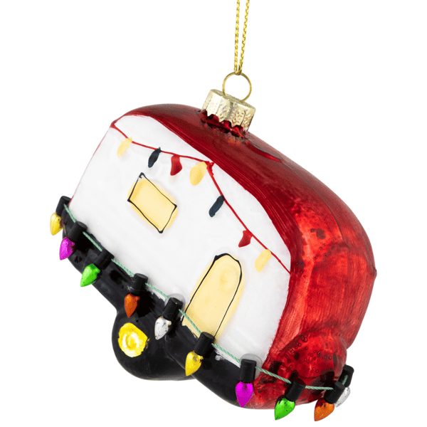 Northlight Decked Out Holiday Camper Glass Christmas Ornament