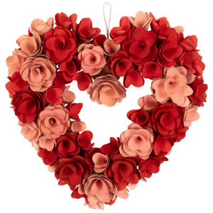 Northlight 15in. Wooden Flower Artificial Valentine's Day Wreath