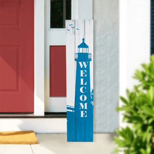 Northlight Weathered Lighthouse Welcome Porch Board Sign