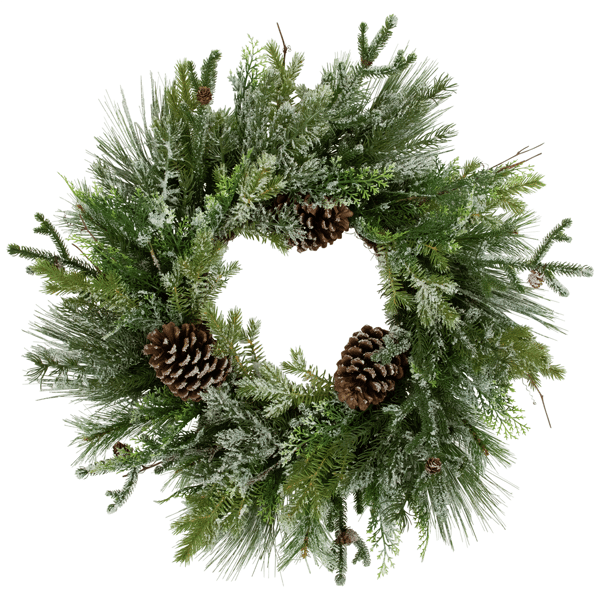 Northlight 28in. Frosted Mixed Pine & Cedar Christmas Wreath