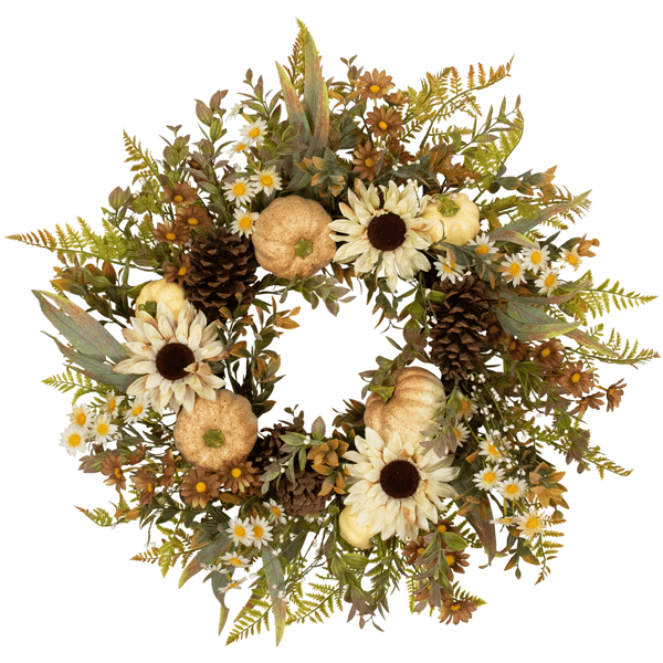 Northlight 28in. Sunflowers & Pumpkins Fall Harvest Wreath