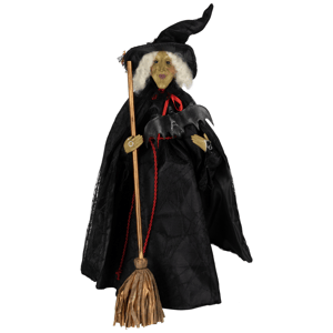 Northlight Dark Witch with Bat & Broom Halloween Figure