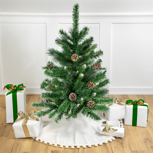Northlight 3ft. Two Tone Buckeye Glitter Pine Full Christmas Tree
