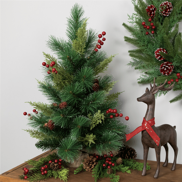 Northlight 25in Spruce Pine Needle & Pinecone Mini Christmas Tree
