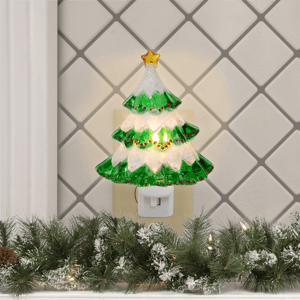 Northlight Green Glittered Christmas Tree Nightlight alternate view