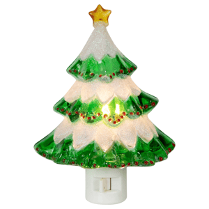 Northlight Green Glittered Christmas Tree Nightlight