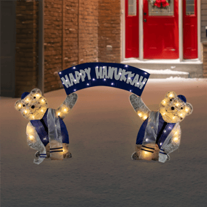Northlight LED Polar Bear Happy Hanukkah Outdoor Sign alternate view