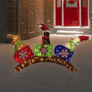 Northlight Lighted Winter Friends Christmas Coaster Outdoor Decor alternate view