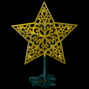Northlight LED Lighted Gold Star Christmas Tree Topper